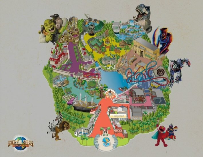 Mapa do Universal Studios Singapore