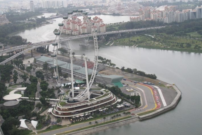 Singapore Flyer - vista a partir do Marina Bay Sands