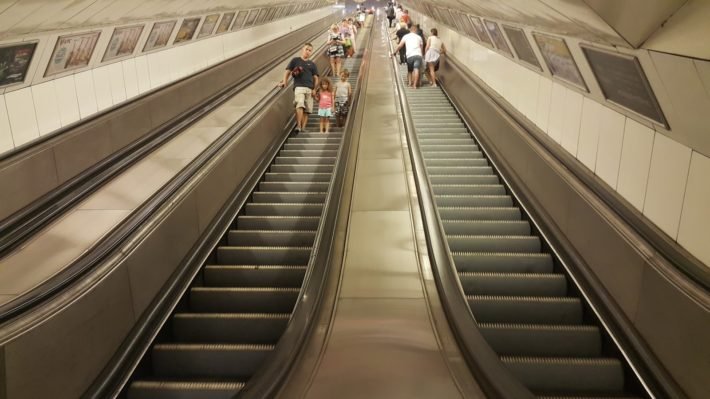 Escadas Rolantes no Metrô de Budapeste, Hungria