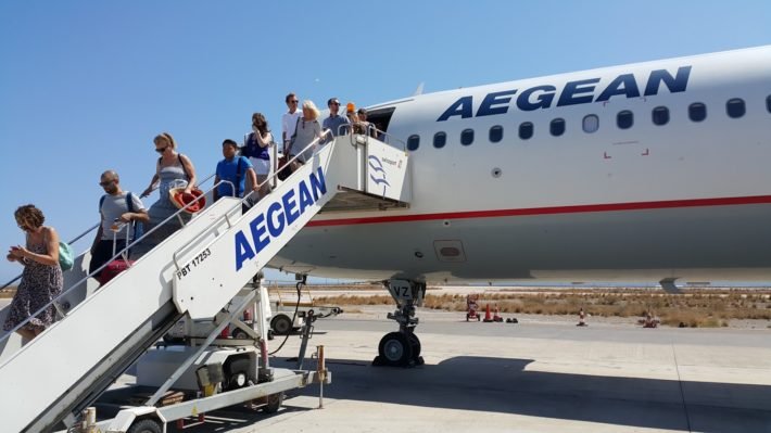 Flight from Aegean Air to Santorini
