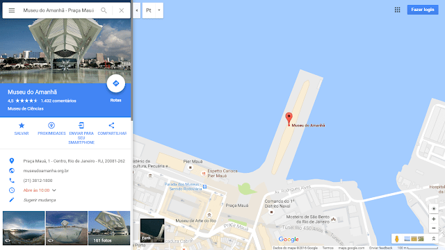 Pesquisando uma atração no Google Maps