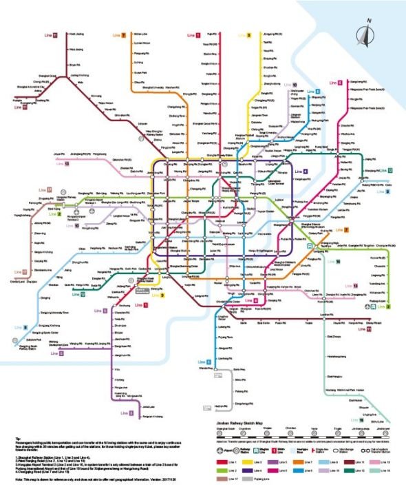 Mapa do Metrô de Xangai