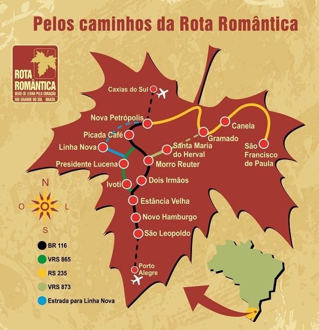 Mapa da Rota Romântica