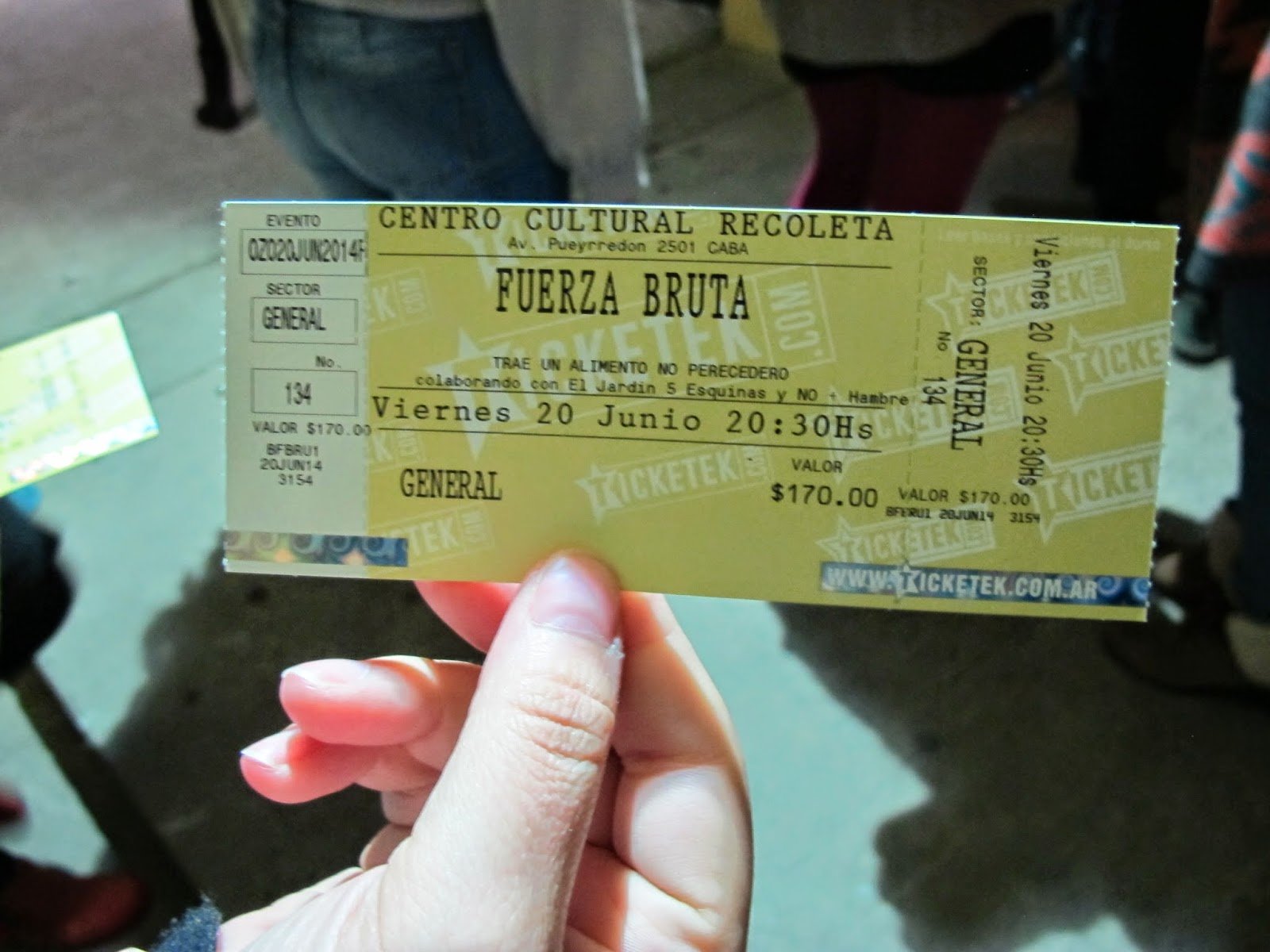 Ingresso do Espetáculo Fuerza Bruta