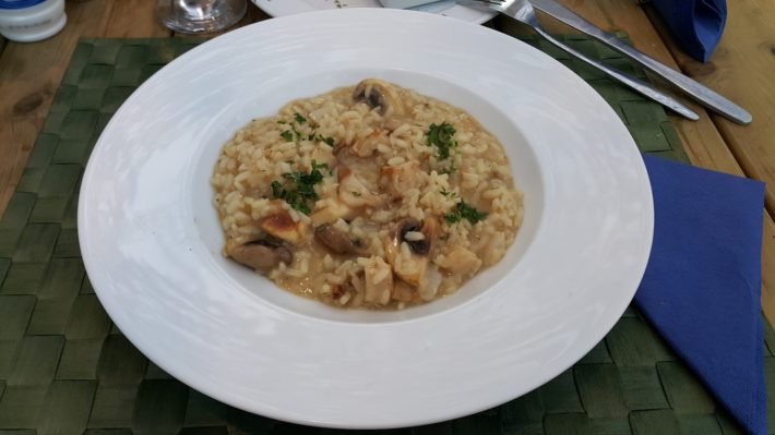 Shrimp risotto, Chefs Garden Restaurant, Santorini