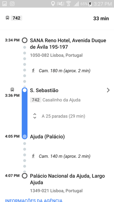 Trajetos e Meios de Transporte no Google Maps