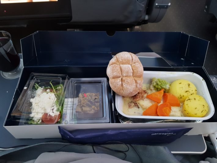 Primeira refeição, Premium Class, Boeing 787 Dreamliner, Norwegian Air