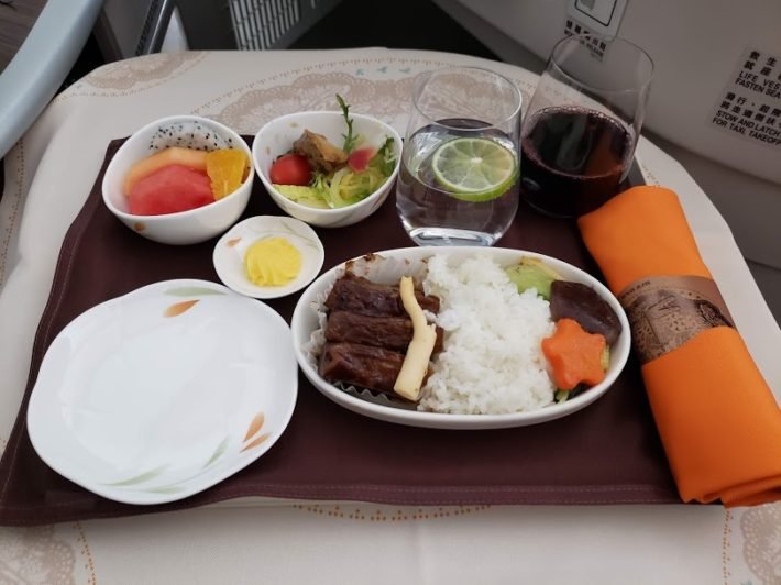 Lunch in Eva Air Business Class