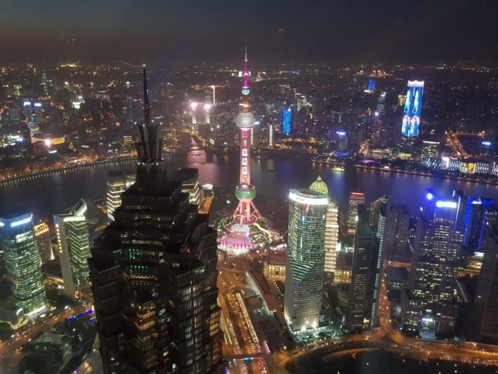 Vista Noturna de Xangai, Shanghai World Financial Center