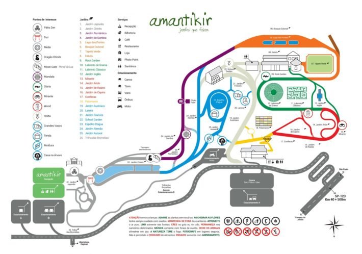 Mapa do Parque Amantikir, Campos do Jordão