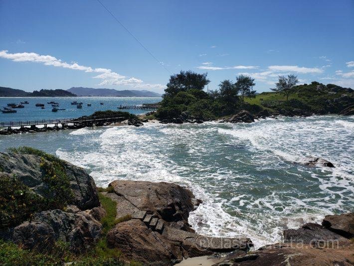 View of Campaign Island: trail to Matadeiro beach, Florianópolis, Brazil