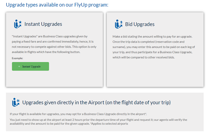 Upgrade Types, Copa Airlines