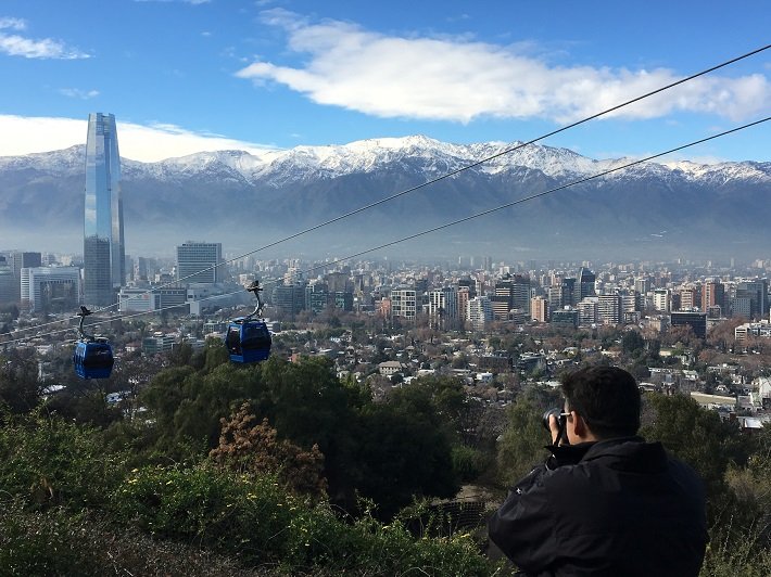 Teleférico de Santiago, Vista a partir do Cerro San Cristóbal