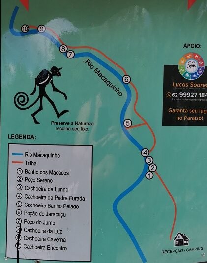 Mapa da Trilha, Cachoeiras Macaquinhos, Chapada dos Veadeiros