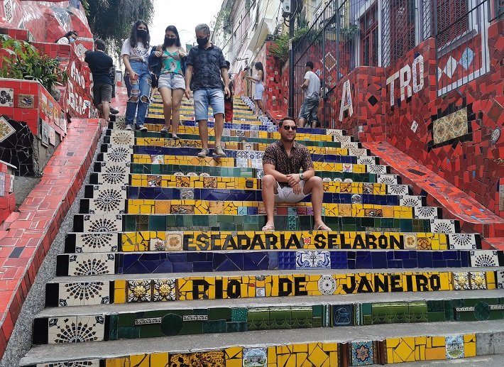 Turistas na Escadaria Selarón, Rio de Janeiro