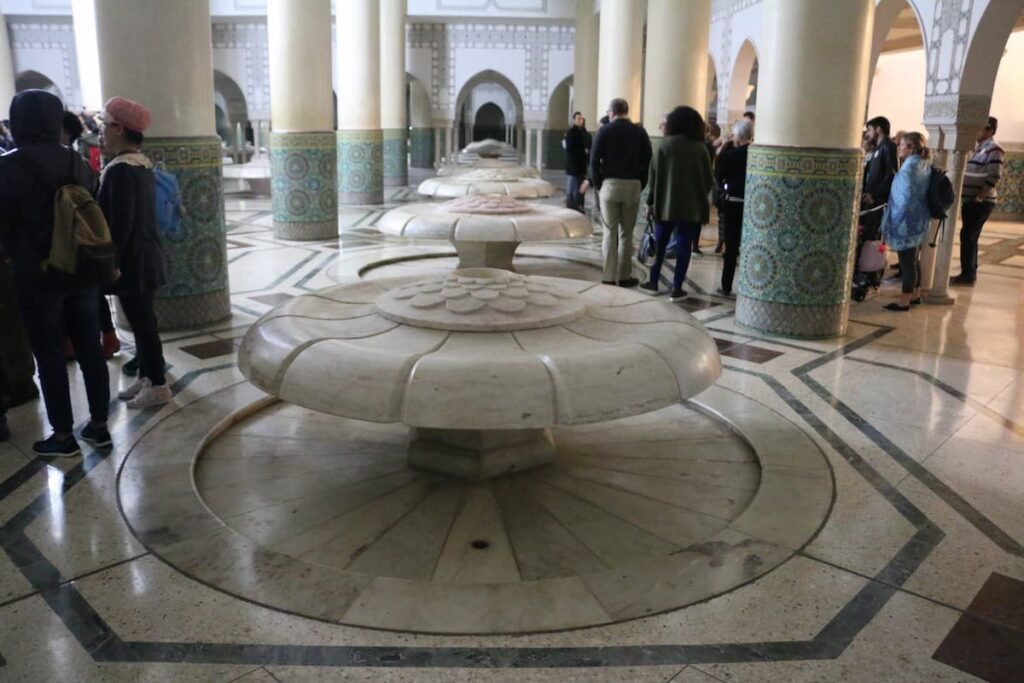 Fontes no Salão de Ablução, Mesquita Hassan II, Casablanca